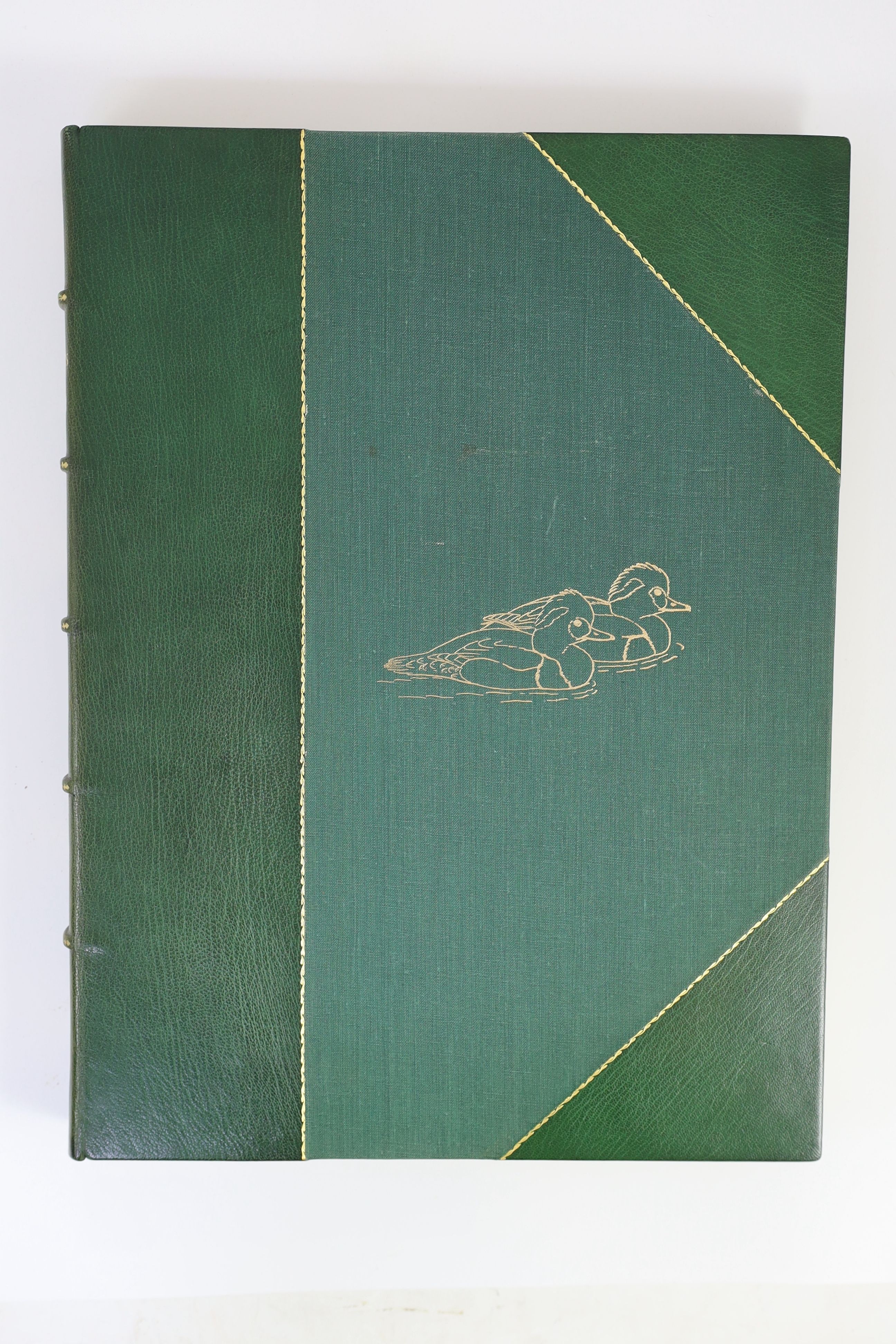 Rickman, Philip - A Selection of Bird Paintings and Sketches, one of 500 signed by the artist, folio, original half green morocco gilt, with mounted portrait and 31 mounted plates, Curpotten Ltd., London, 1979, in slip c